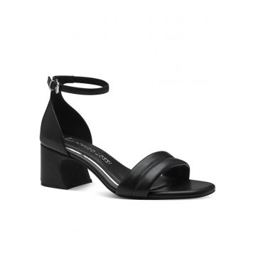 Sandale cu toc -  Textil/Sintetic - Negru
