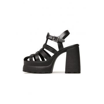Sandale dama - 505524 - Piele ecologica - Negru