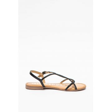 Sandale de piele cu barete incrucisate Ossian - Negru
