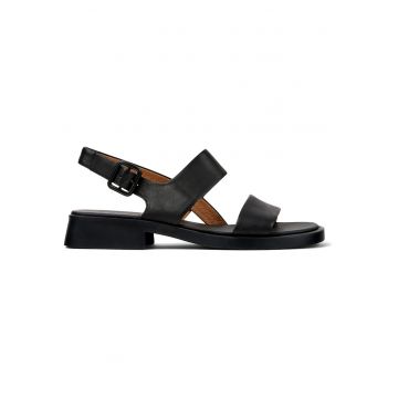Sandale de piele cu toc masiv Dana - Negru