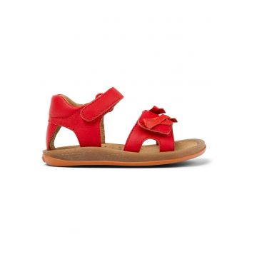 Sandale de piele cu velcro Bicho Twins - Rosu