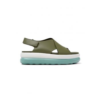 Sandale flatform de piele