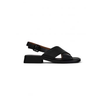 Sandale slingback de piele Dana - Negru