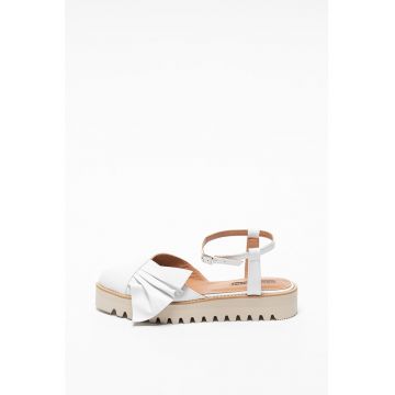 Sandale flatform din piele