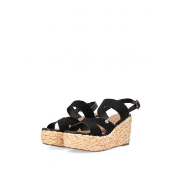 Sandale wedge cu talpa de rafie Malaga