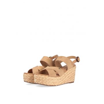 Sandale wedge cu talpa de rafie Malaga