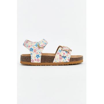 Sandale cu velcro si imprimeu floral