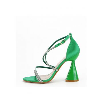 Sandale verzi elegante cu toc conic BD116 130 15005 - Verde