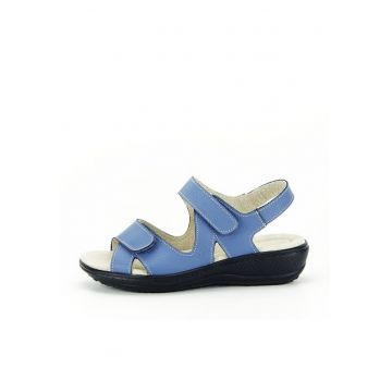 Sandale albastre din piele naturala DLNY7858 M4 13098 - Albastru