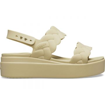 Sandale Crocs Brooklyn Woven Low Wedge Maro - Chai
