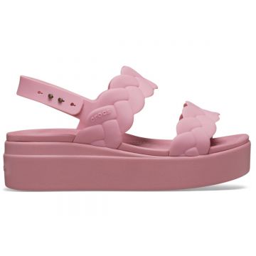 Sandale Crocs Brooklyn Woven Low Wedge Roz - Rosette