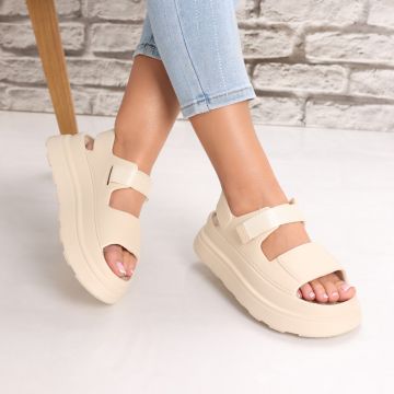 Sandale dama cu platforma Bej din Spuma Ailade Sandale dama cu platforma Bej din Spuma Ailade