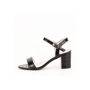 Sandale negre cu imprimeu Violeta 130 8346 - Negru