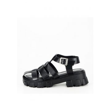 Sandale negre cu talpa groasa N75-5 130 14893