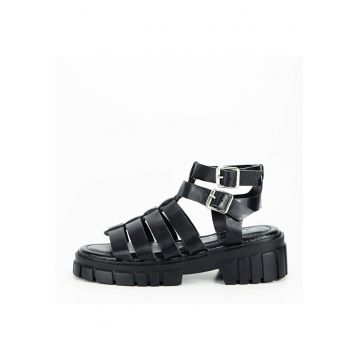 Sandale negre cu talpa groasa N75-6 132 14887