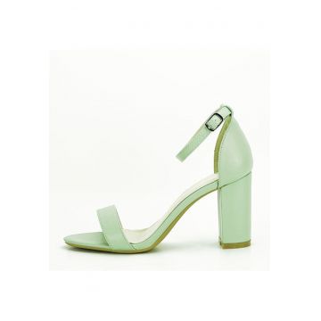 Sandale verzi cu toc gros Ingrid 125 11012