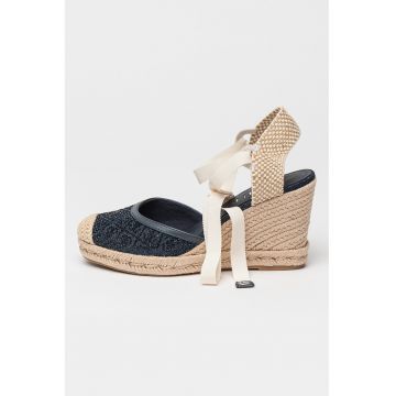 Espadrile wedge cu model monograma Espadrile wedge cu model monograma