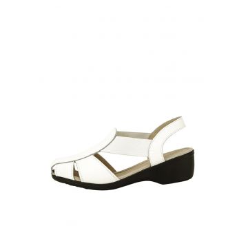 Sandale albe din piele naturala Codruta 127 5562