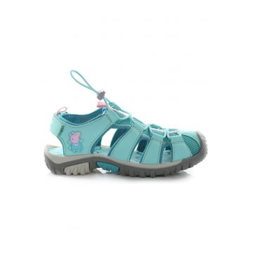 Sandale copii  Peppa Pig - albastru - material sintetic - inchidere cu clema si snur - set pentru vara -