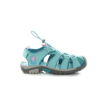 Sandale copii  Peppa Pig - albastru - material sintetic - inchidere cu clema si snur - set pentru vara -