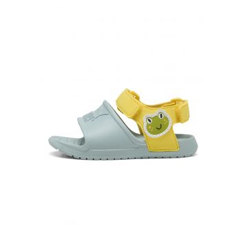 Sandale cu logo si inchidere cu velcro