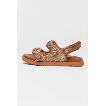 Sandale cu talpa plata si inchidere velcro