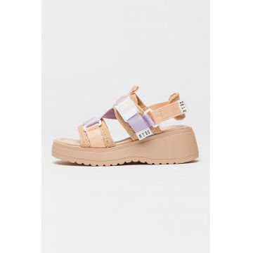 Sandale cu talpa wedge si catarama Decorum