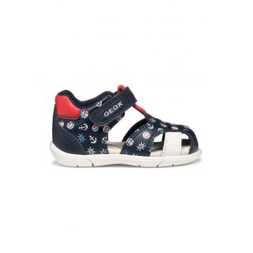 Sandale cu velcro de piele ecologica cu model