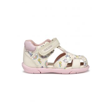 Sandale cu velcro de piele ecologica cu model