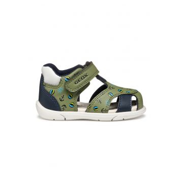 Sandale cu velcro de piele ecologica cu model