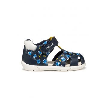 Sandale cu velcro de piele ecologica cu model