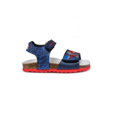 Sandale cu velcro si imprimeu Spider-Man