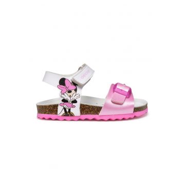 Sandale cu velcro si model Minnie Mouse