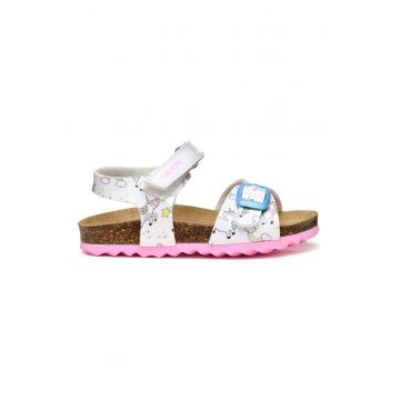 Sandale cu velcro si unicorn