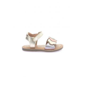 Sandale de piele cu aspect lucios