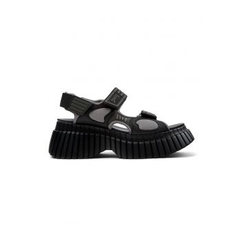 Sandale de piele cu insertii textile