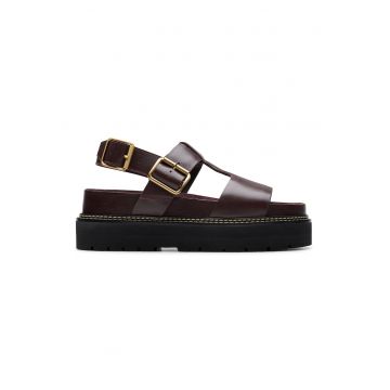 Sandale de piele cu platforma