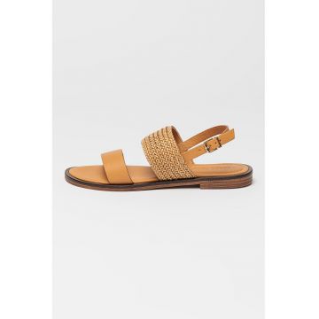 Sandale de piele cu talpa plata