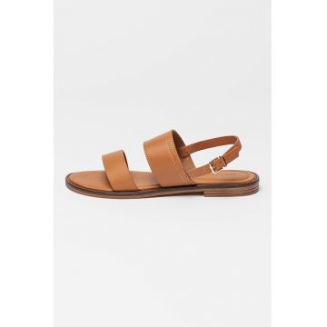 Sandale de piele cu talpa plata