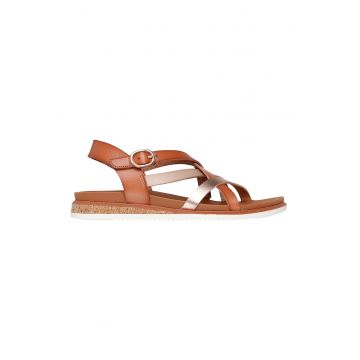 Sandale de piele ecologica cu barete multiple
