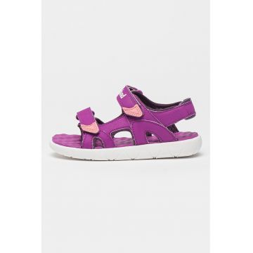 Sandale de piele ecologica cu velcro Perkins Row - Ametist
