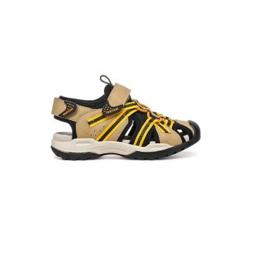Sandale de piele ecologica si material textil cu velcro Borealis