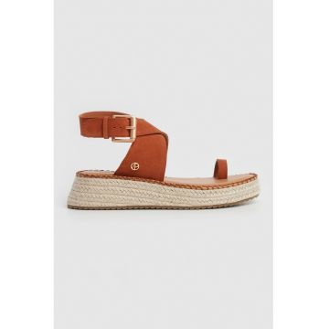 Sandale de piele intoarsa cu platforma