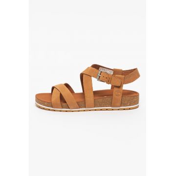 Sandale de piele nabuc Malibu - Maro 48465