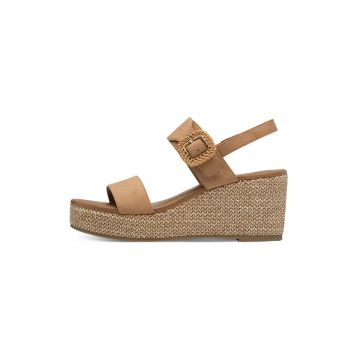Sandale demi-wedge cu catarama