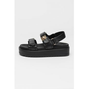 Sandale din piele cu talpa flatform