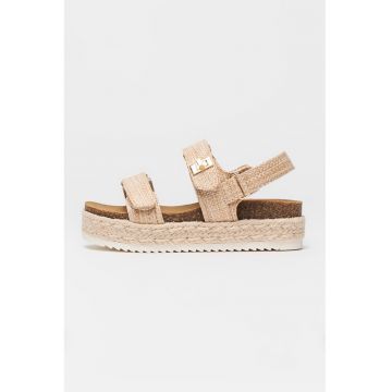 Sandale din piele ecologica cu talpa flatform