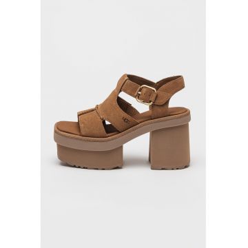 Sandale din piele intoarsa cu platforma New Heights