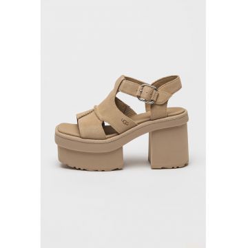 Sandale din piele intoarsa cu platforma New Heights