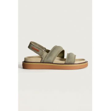 Sandale din piele intoarsa cu velcro
